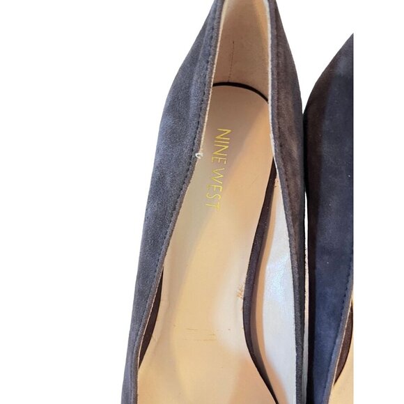 Nine West Brown Suede Leather Pointed Toe Heels Lace-Up Detail Womens Size 10M - Picture 6 of 9